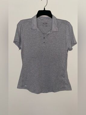 Adidas Gray Heather Short Sleeve Golf Polo